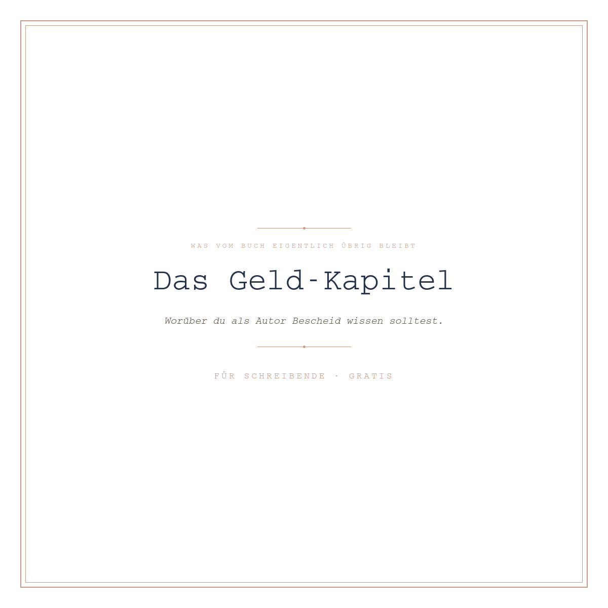 Das Geld-Kapitel: Was vom Buch eigentlich übrig bleibt