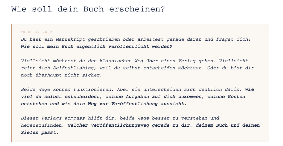 Der Verlags-Kompass: Verlag oder Selfpublishing, welcher Weg passt zu dir?